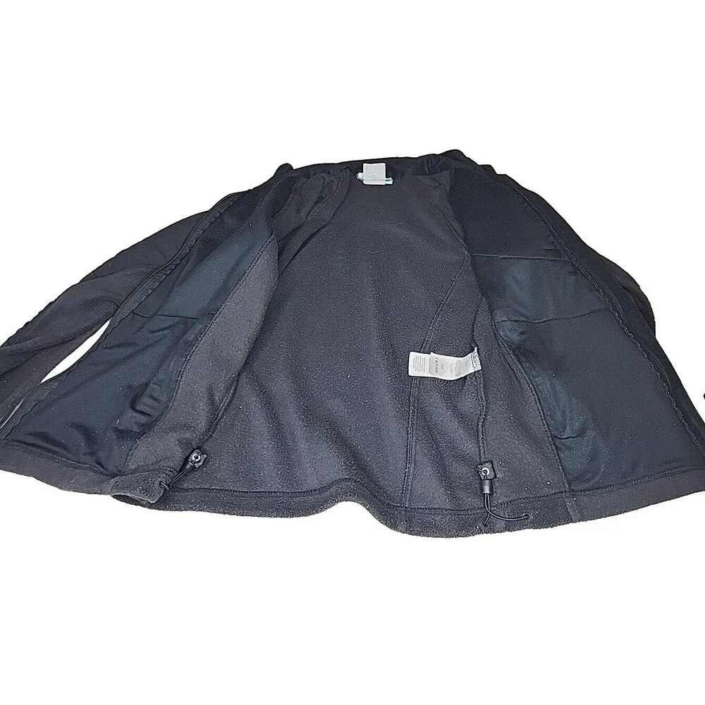 Columbia Fleece Jacket Womens Medium Black Full Zip fuzzy slim Gorpcore hiking